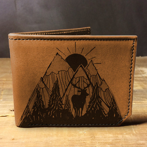 Outdoor Mountain Scene - Printmaker Leather Wallet