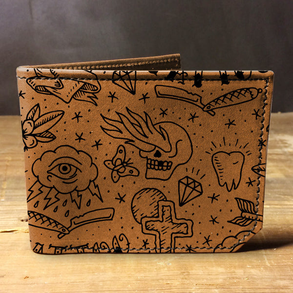 Tattoo Pattern - Printmaker Leather Wallet