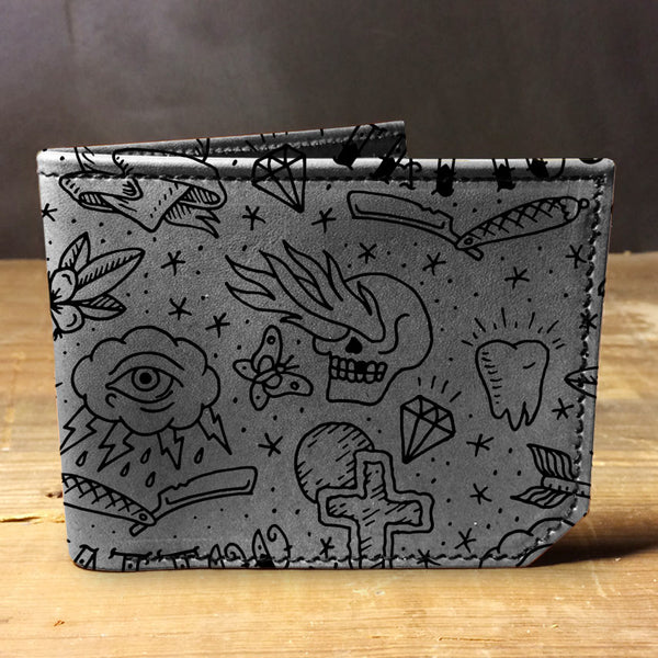 Tattoo Pattern - Printmaker Leather Wallet