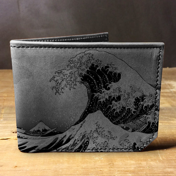 Waves - Printmaker Leather Wallet