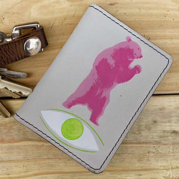 Pink Bear - Leather Spectrum Vert Cardholder Wallet