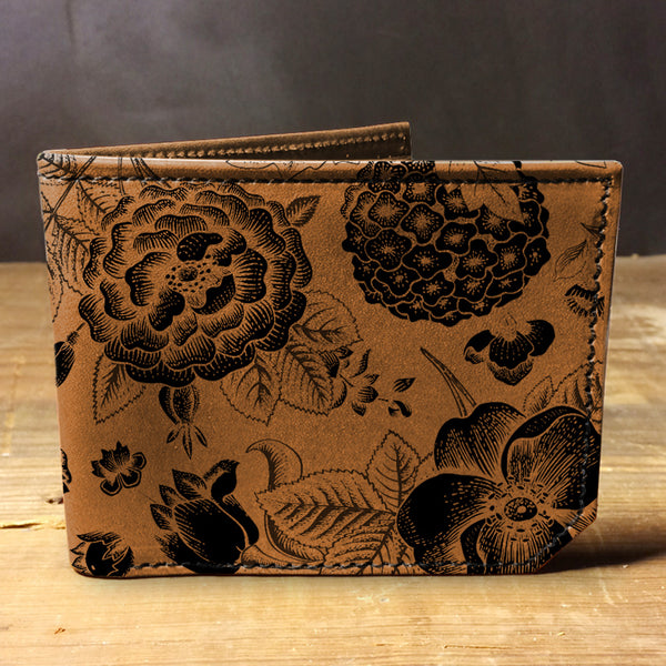 Floral Pattern - Printmaker Leather Wallet