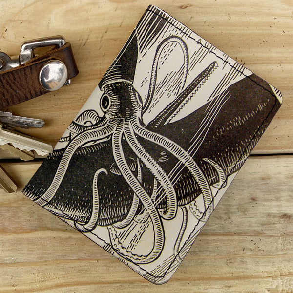 Squid Attack - Leather Spectrum Vert Cardholder Wallet